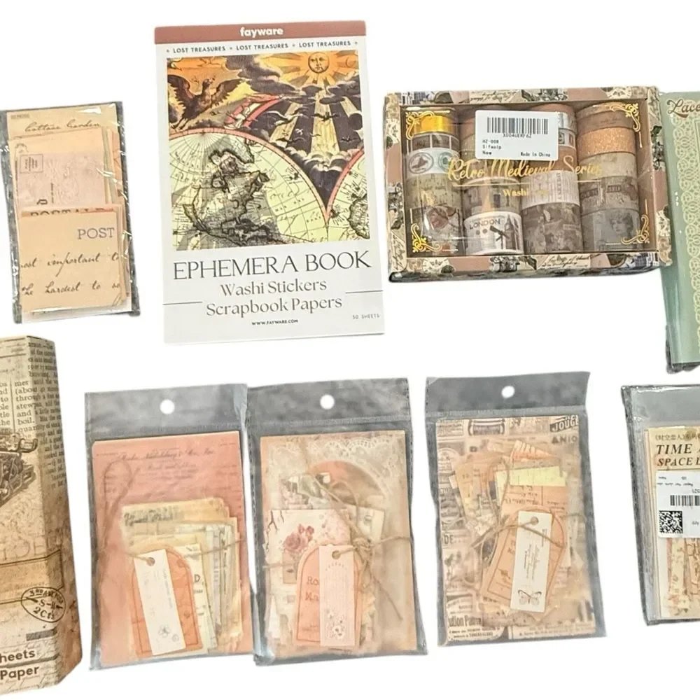 Junk Journal Art Journal Bundle Vintage Style Paper Ephemera Supplies. NEW.